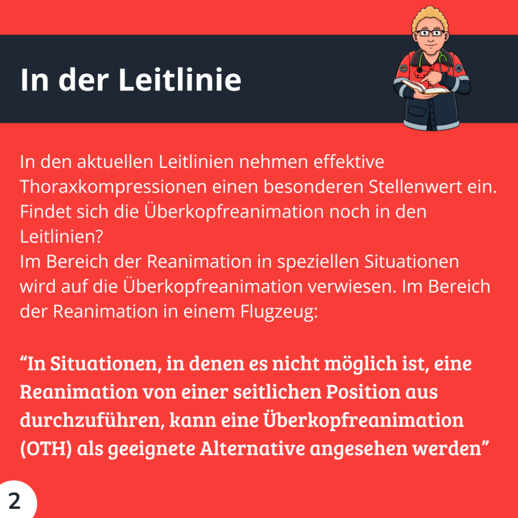 Überkopfreanimation in der Leitlinie