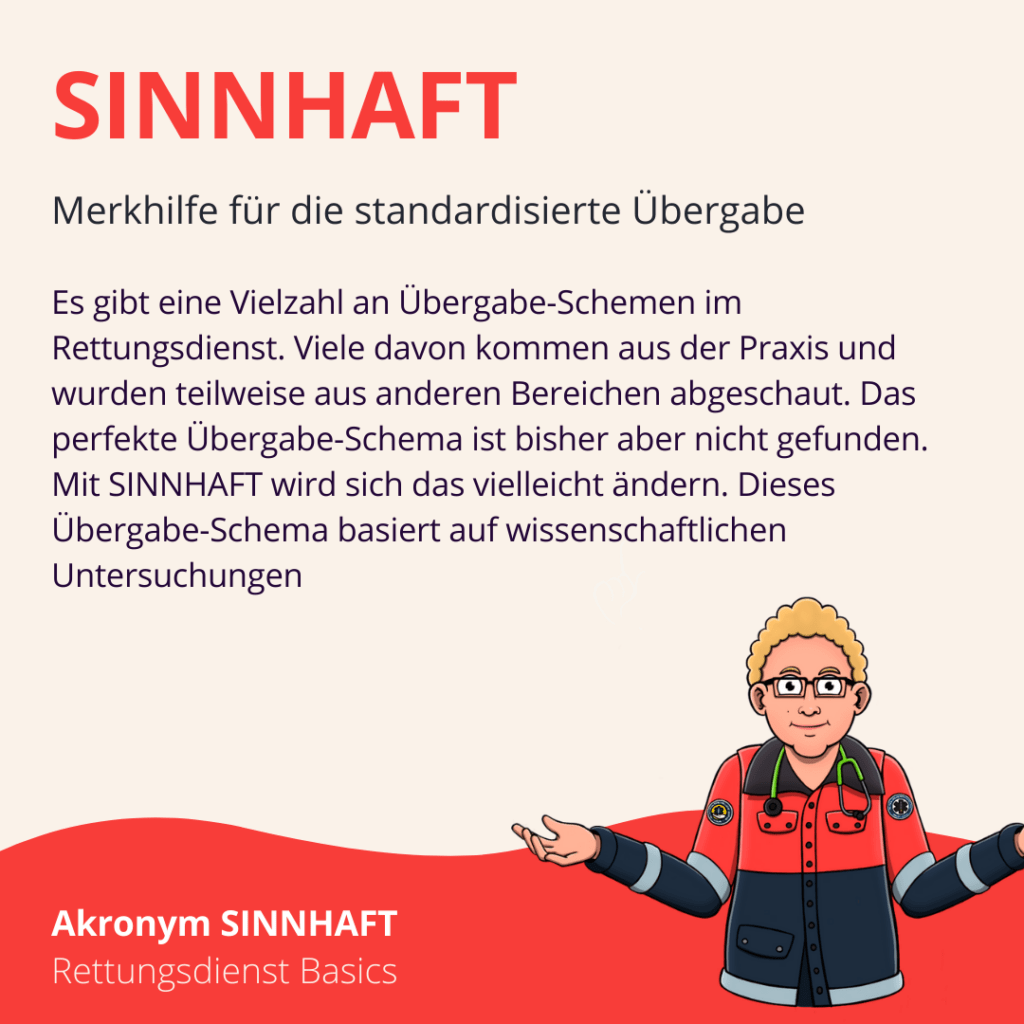 SINNHAFT Schema - Übergabe im Rettungsdienst